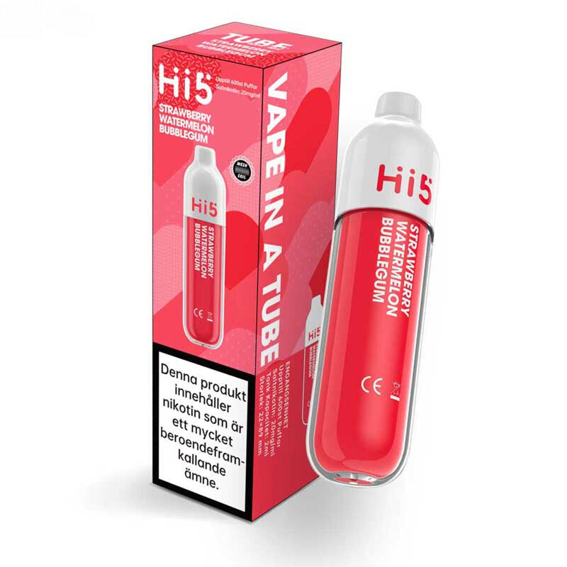 Hi5 Mesh Tube Mini Strawberry Watermelon Bubbelgum 20mg 600 Puffar