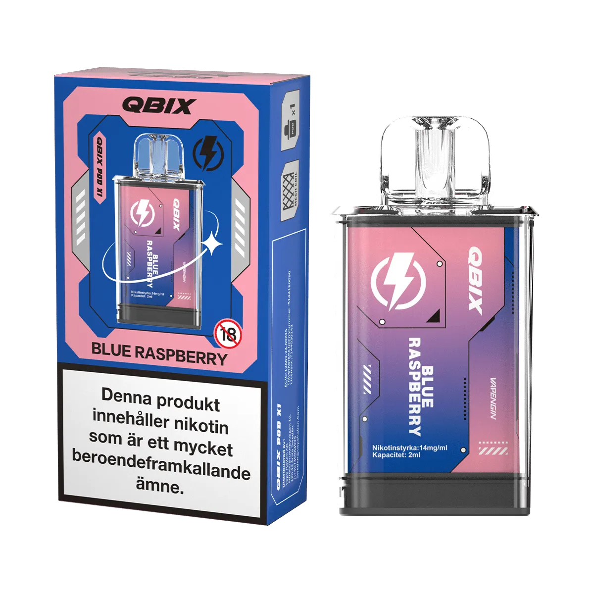 QBIX Pod Blue Raspberry