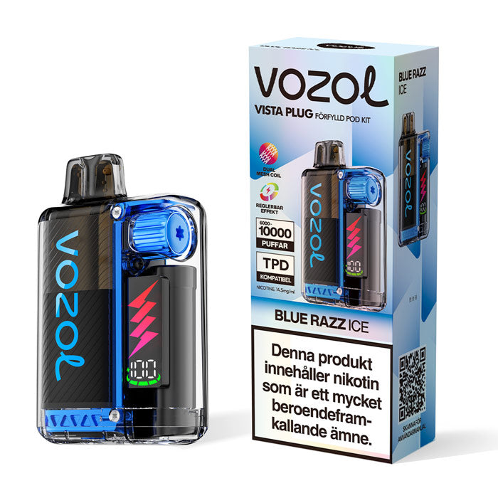 Vozol Vista Plug Blue Razz Disposable Vape (10.000 Puffs)
