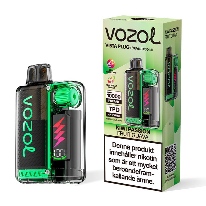 Vozol Vista Plug Kiwi Passion Guava Disposable Vape (10.000 Puffs)
