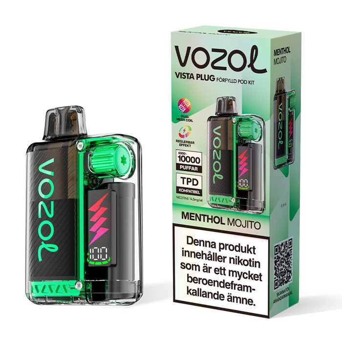 Vozol Vista Plug Menthol Mojito Disposable Vape (10.000 Puffs)