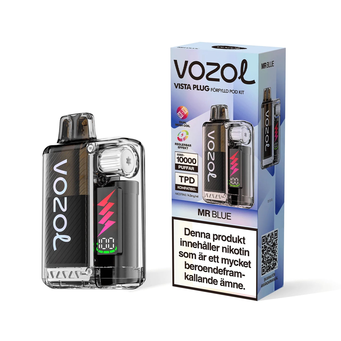 Vozol Vista Plug Mr Blue Disposable Vape (10.000 Puffs)