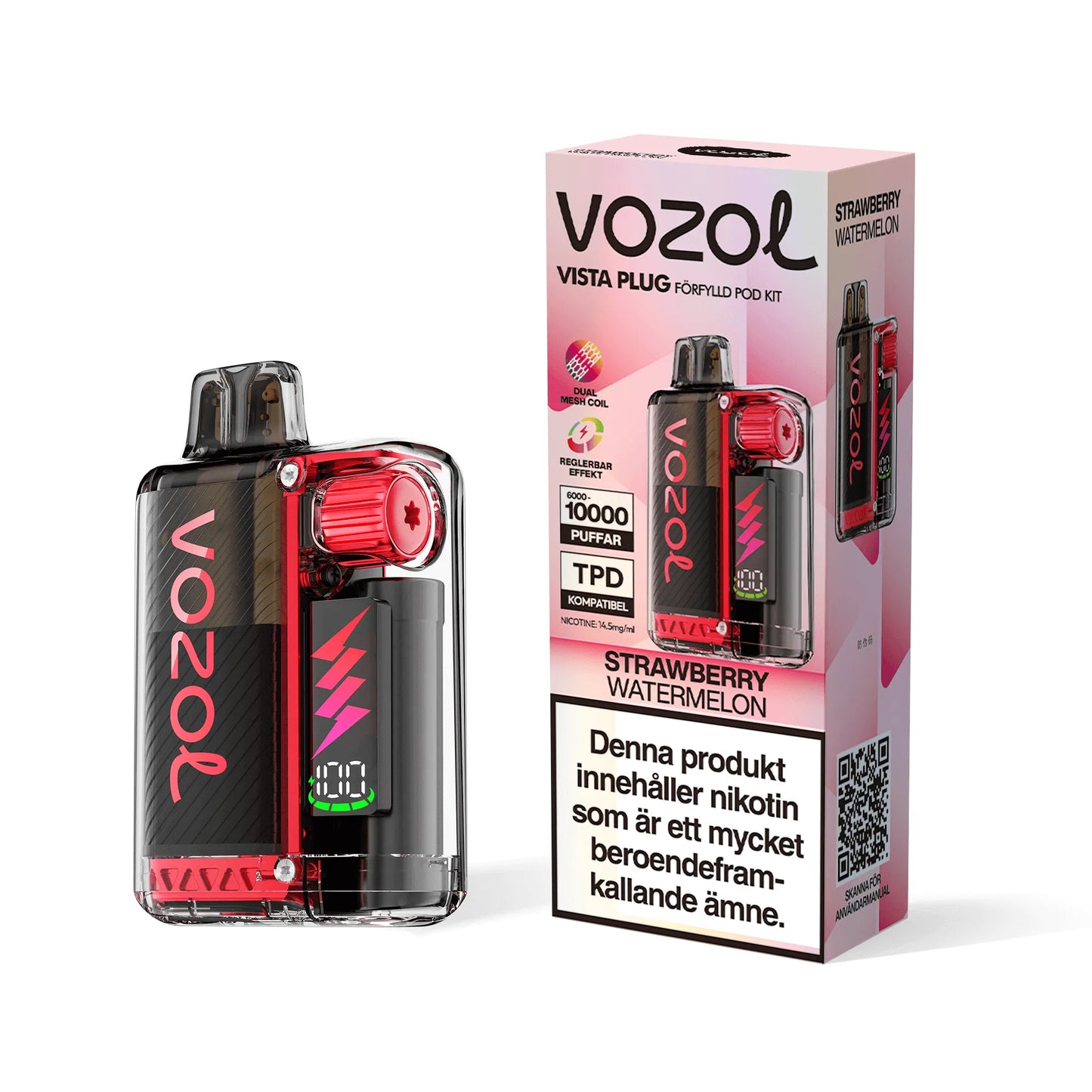 Vozol Vista Plug Strawberry Watermelon Disposable Vape (10.000 Puffs)