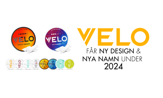 VELO: nya namn, ny design, samma smak! Under 2024