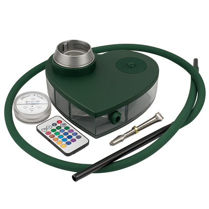 Hjärt Vattenpipa Akryl Box LED | Dark Green