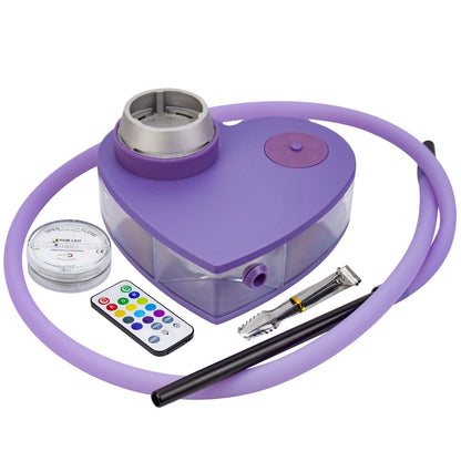 Hjärt Vattenpipa Akryl Box LED | Purple