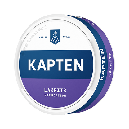 Kapten Vit Lakrits Portion