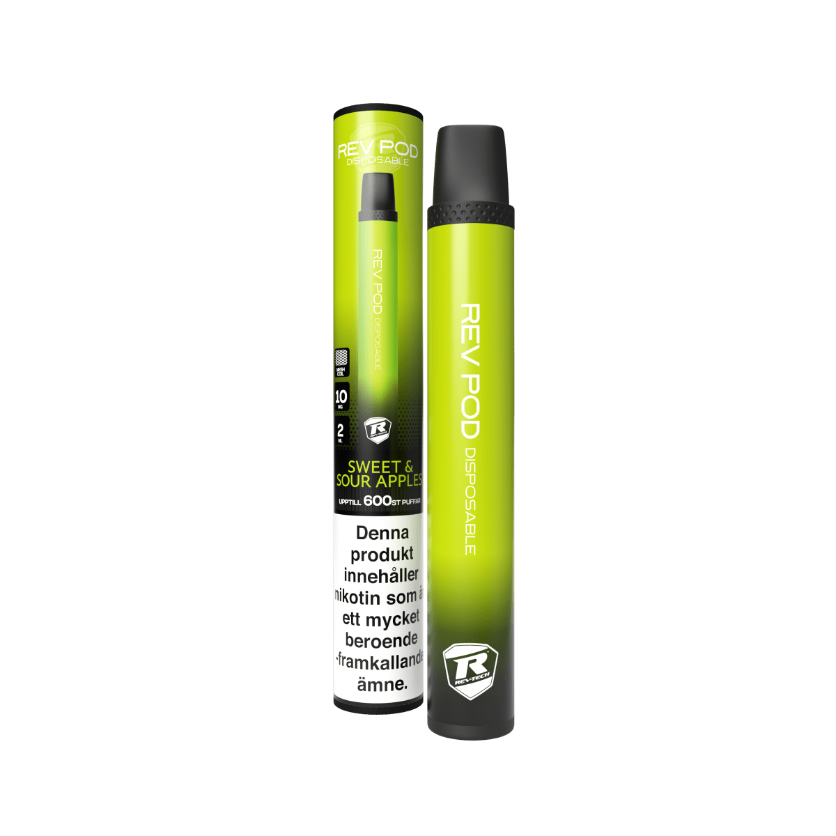 Rev Pod Engångs Vape Sweet & Sour Apples 10mg/ml