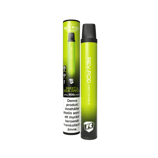 Rev Pod Engångs Vape Sweet & Sour Apples 10mg/ml