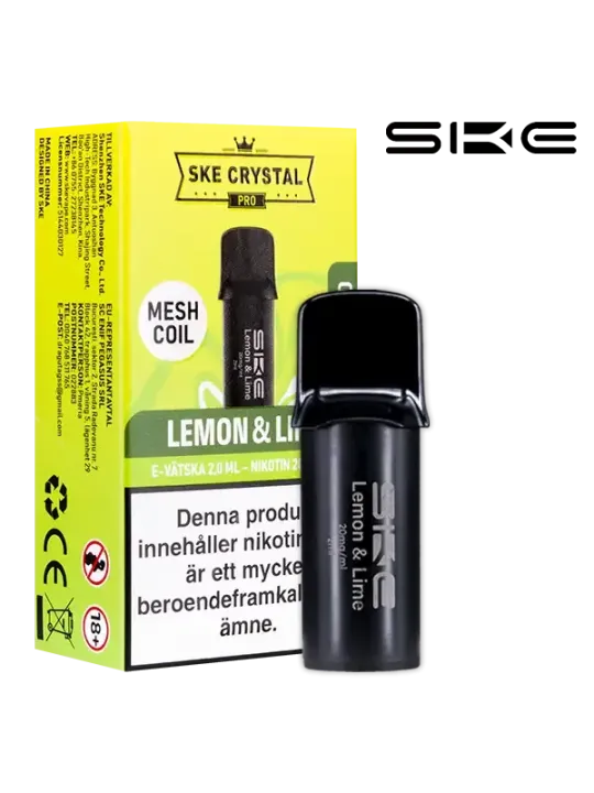 SKE Crystal Pro Pod Lemon & Lime 20mg