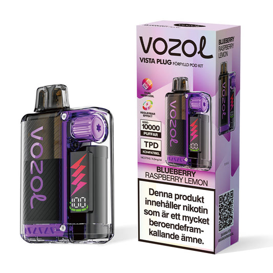 Vozol Vista Plug Blueberry Raspberry lemon Disposable Vape  (10.000 Puffs)